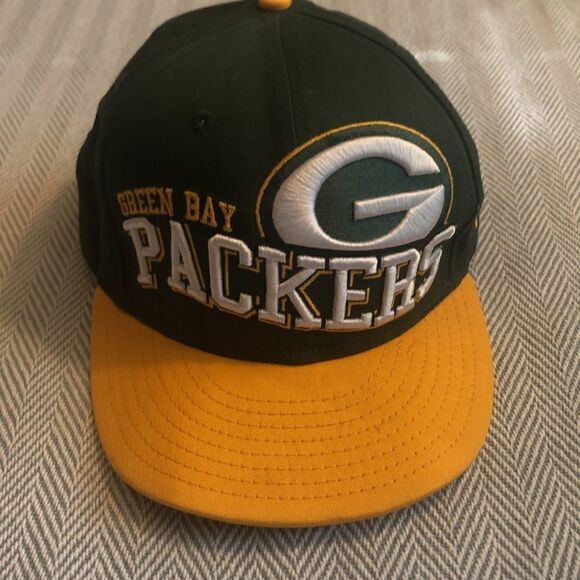 NFL GREEN Bay Packers cap. New Era 9 fifty SnapBack RN 11493, CA 40289 USED - Picture 5 of 8